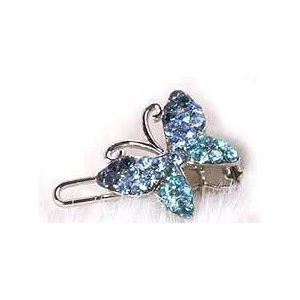 Swarovski sponka - mot�lek modr�