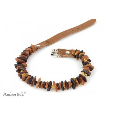 Antiparazitní jantarový obojek s přezkou - tmavý II